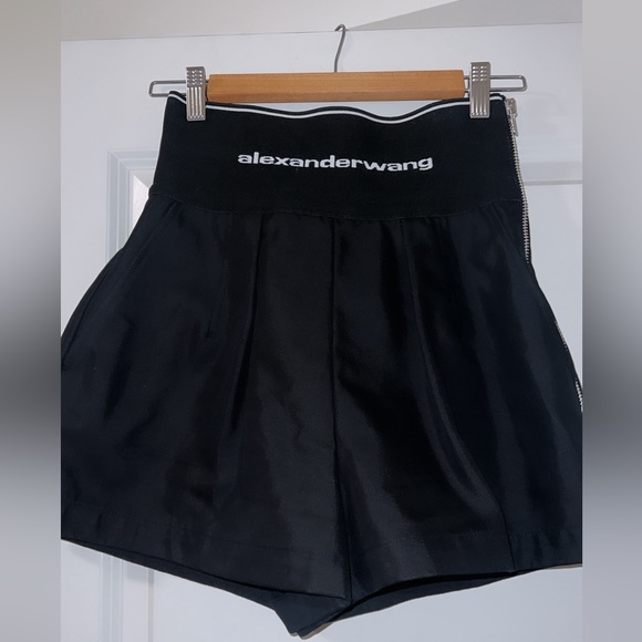 Alexander Wang Black Logo Waistband Shorts NWT - Picture 2 of 8